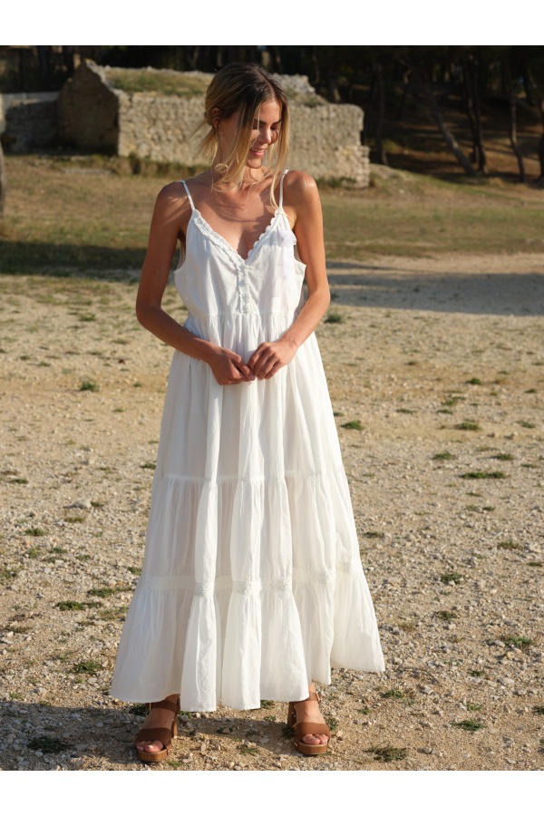 ROBE LONGUE - SANTORIN 103 BLANC