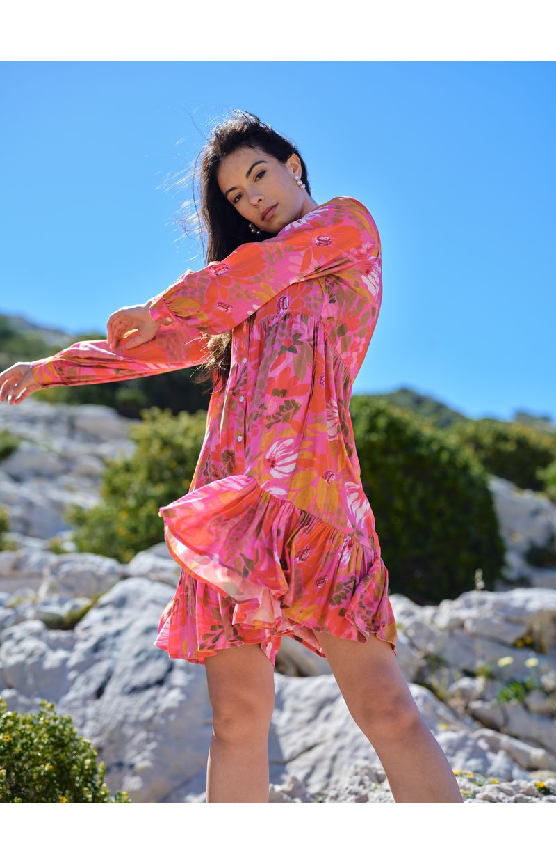 ROBE COURTE CARLOTTA FUCHSIA